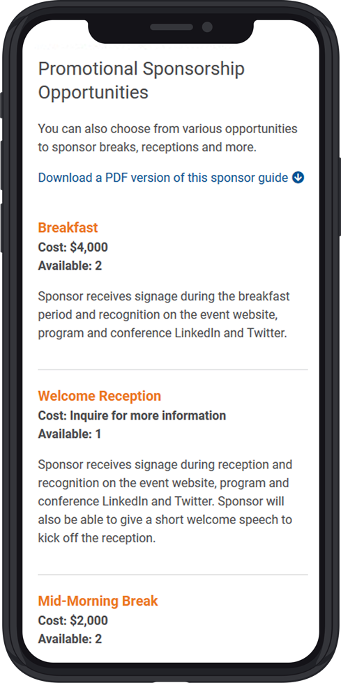 Legionella Conference Sponsorhsip Mockup - Text Blocks